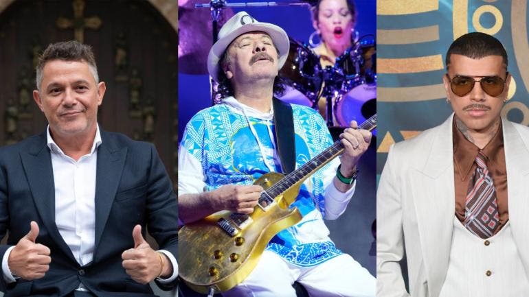 ALEJANDRO SANZ CARLOS SANTANA RAUW ALEJANDRO GRAMMY 2025