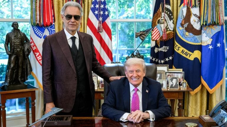 Andrea Bocelli y Donald Trump