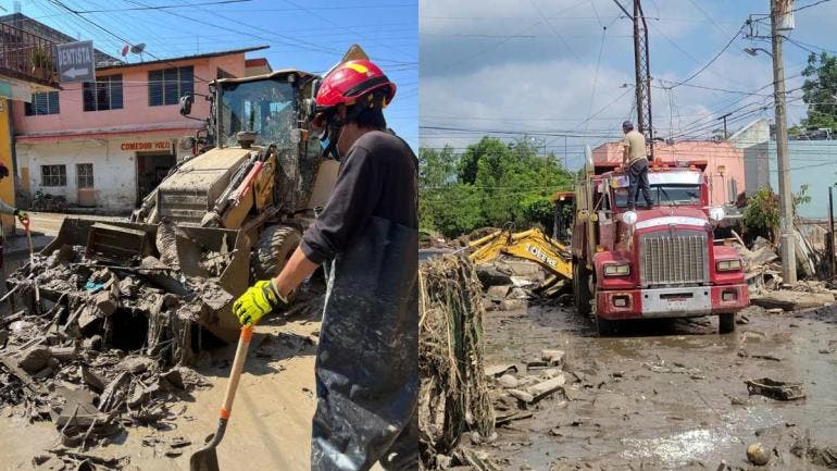 El despliegue incluye 6 retroexcavadoras, 7 camiones torton, 15 bombas de achique, 15 hidroneumáticos, 19 pipas y otros equipos