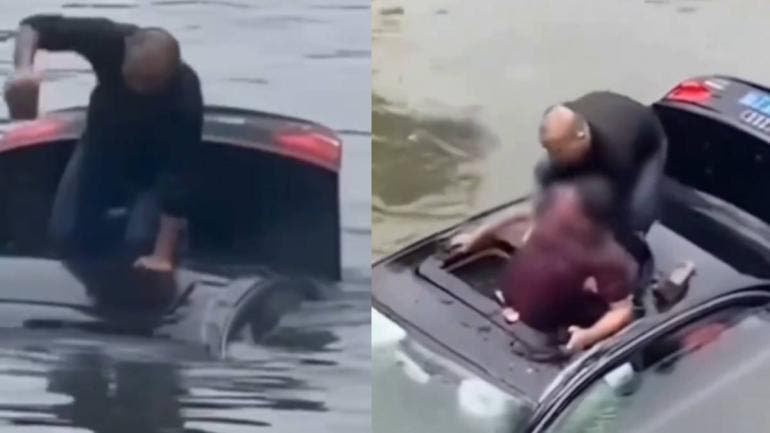 hombre salva a otro