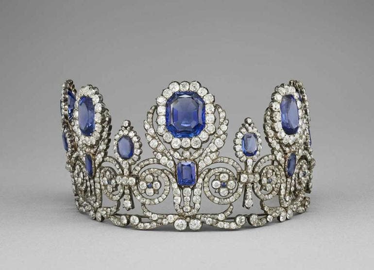 Imagen facilitada de una diadema de la reina María Amelia y de la reina Hortensia 