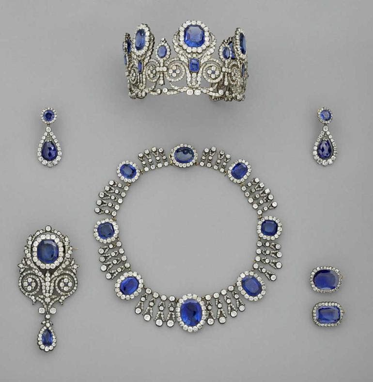 Imagen facilitada del juego formado por una diadema de la reina María Amelia y de la reina Hortensia