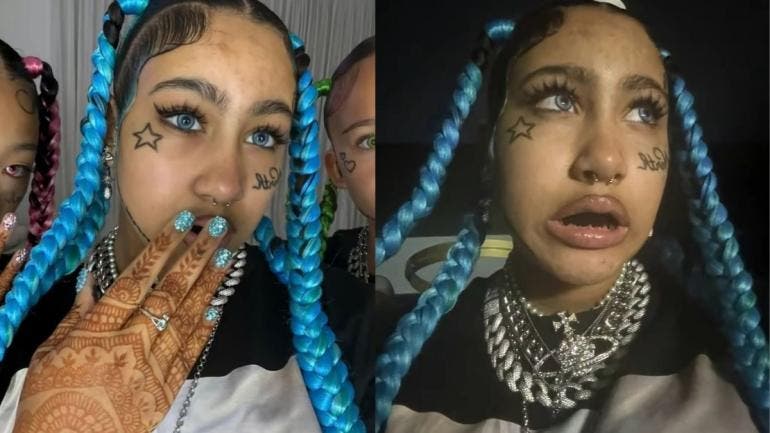 North West y su estilo 'grunge': Tatuajes falsos y trenzas azules dividen opiniones"