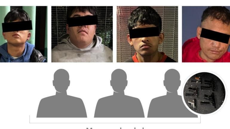 En total, los siete detenidos, de 15, 16, 18, 20 y 28 años, fueron puestos a disposición del Ministerio Público junto con el material asegurado para determinar su situación jurídica.