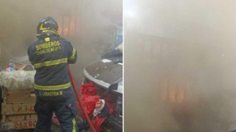 Incendio en la zona de pernocta de la Central de Abasto de la Ciudad de México