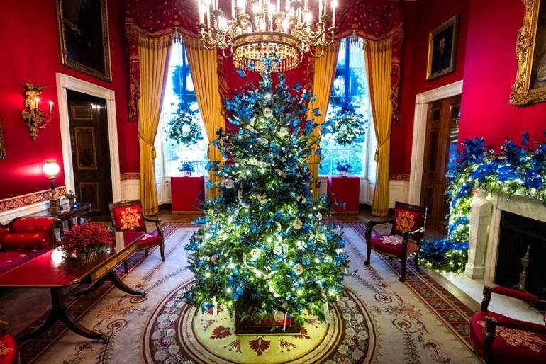 Melania Trump y la Casa Blanca: Decoraciones navideñas con vistas al 250 aniversario de la Independencia (Fotos EFE)
