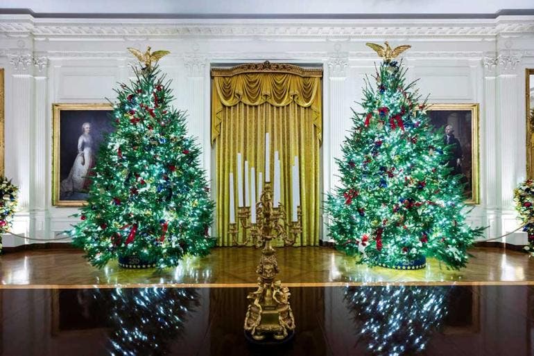 Melania Trump y la Casa Blanca: Decoraciones navideñas con vistas al 250 aniversario de la Independencia (Fotos EFE)