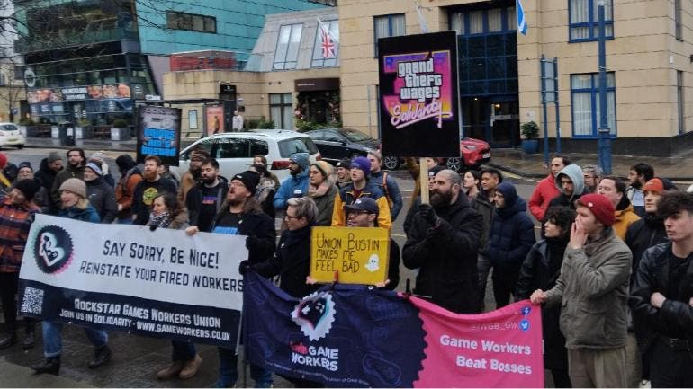 protestas ex-empleados Rockstar Imagen de IWGB Game Workers