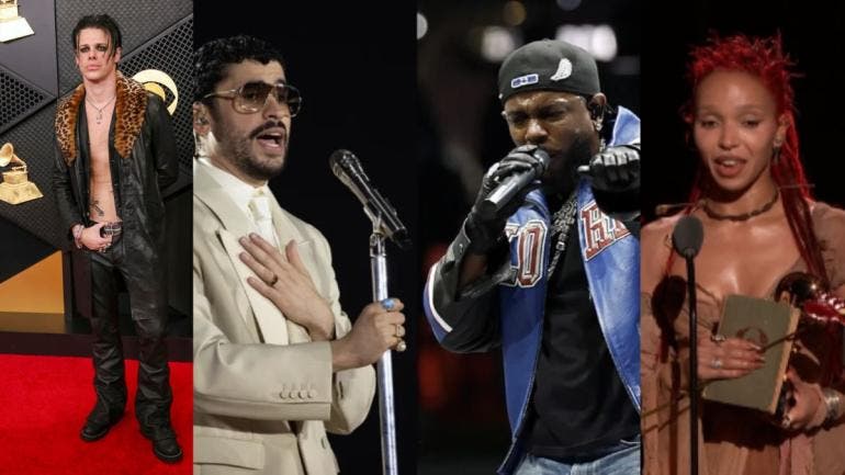 Bad bunny y Kendrick lamar obtienen sus primeros premios en los Grammy 2026
