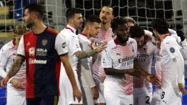 Zlatan Ibrahimovic devuelve el liderato en solitario al Milan con un doblete en el triunfo sobre Cagliari