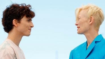 Timothée Chalamet con Tilda Swinton