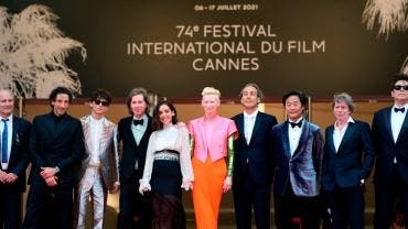 Hippolyte Girardot, Adrien Brody, Timothee Chalamet, Wes Anderson, Lyna Khoudri, Tilda Swinton, Alexandre Desplat, Stephen Park, Mathieu Amalric y Benicio Del Toro.