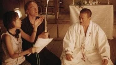 Quentin Tarantino con Sonny Chiba, en el rodaje de 'Kill Bill'.