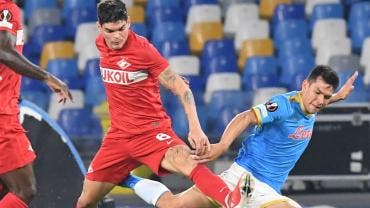 ‘Chucky’ Lozano y Napoli caen en casa ante Spartak Moscú en la Europa League