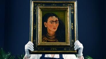  Obra de la artista mexicana Frida Kahlo, titulada 'Diego y yo'.