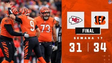 Bengals ganan el título del Norte y bajan a los Chiefs de la cima de la AFC