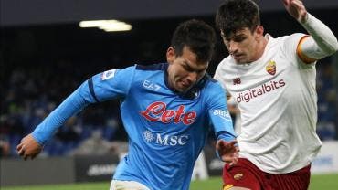 ‘Chucky’ Lozano y Napoli empatan ante Roma y se alejan del ‘Scudetto’