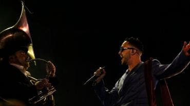 El músico y cantante Antón Álvarez, mas conocido como "C. Tangana", durante su actuación en el Spring Festival celebrado este sábado en Alicante.