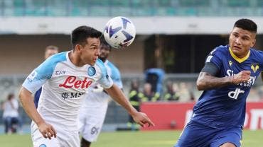 ‘Chucky’ Lozano da asistencia en debut goleador de Napoli sobre Hellas Verona 