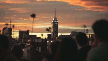 Imagen del atardecer en  Centro Histórico en CDMX