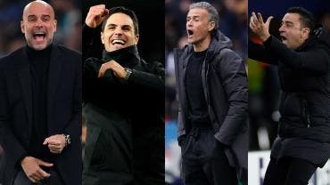 Pep Guardiola, Arteta, Luis Enrique y Xavi Hernández