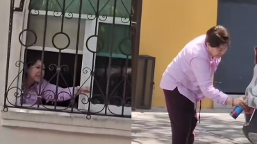 Mujer raya camioneta en BJ