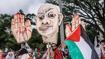 Manifestación contra Netanyahu en el Capitolio