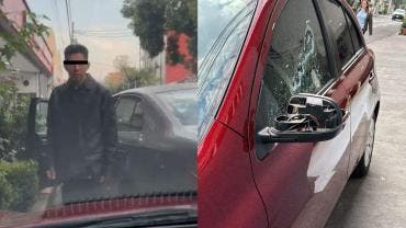 Conductor destroza cristales de un auto con un tubo tras choque en la Del Valle