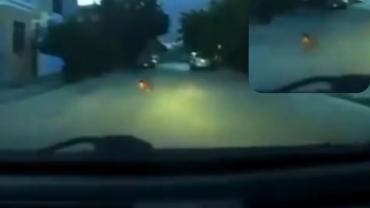 (video) Conductor evita atropellar a bebé que gateaba en medio de la calle en Nuevo León 