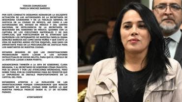 Familia Sánchez Barrios agradece captura de atacantes de Diana
