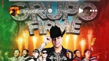 Imagen de la publicidad de la presentación de Grupo Firme.