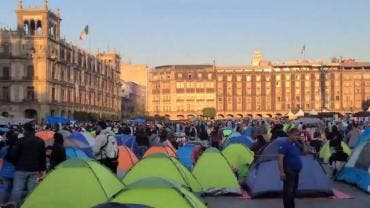 CNTE instala planton Zocalo CDMX reforma ISSSTE