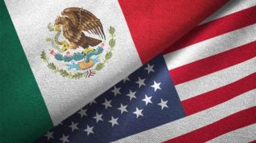 Banderas México y Estados Unidos