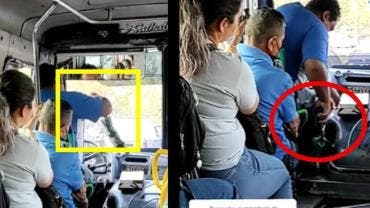 Chofer rompe palanca de camión en pleno trayecto con pasajeros