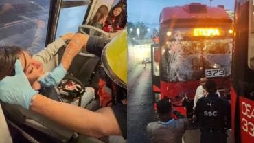 Paramédicos valoraron a los 12 lesionados, de los cuales dos fueron trasladados a hospitales.