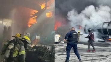 Incendio en fábrica de químicos 