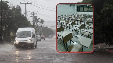 Tarde lluviosa en BCS y un salón de clases vacío
