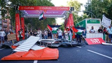 Marcha pro Palestina en la vuelta de España