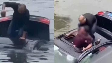hombre salva a otro