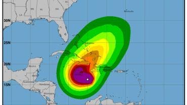 Las proyecciones estiman que Melissa podría descargar entre 38 y 63 centímetros de lluvia en partes del sur de la Española y Jamaica,