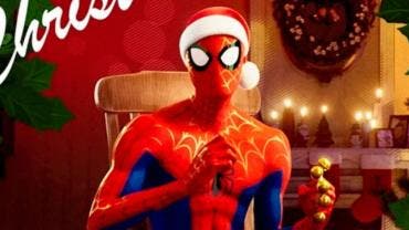 Portada del álbum “A very Spidey Christmas” de Sony Pictures, inspirado en Spider-Man: Un nuevo universo.