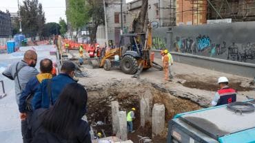 El hallazgo se registró frente al Ex Templo de San Antonio Abad