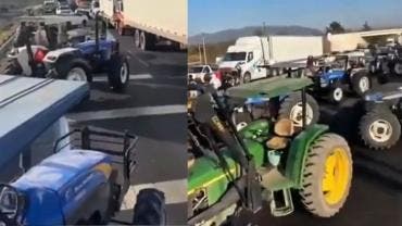 Agricultores de siete estados retomaron bloqueos carreteros y avanzan en caravana hacia la Ciudad de México 