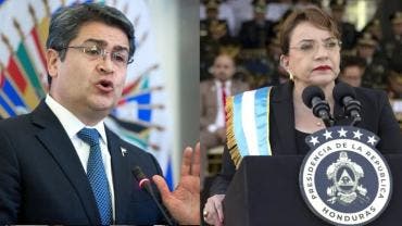 Juan Orlando Hernández y Xiomara Castro