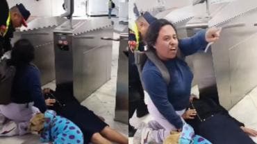 En las imágenes, la mujer que graba afirma que la adulta mayor habría sido golpeada, mientras que policías del Metro niegan que haya existido alguna agresión 