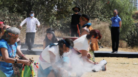 Sheinbaum  encabeza ceremonia por equinoccio de primavera en Cuicuilco 