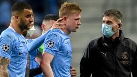 De Bruyne sufre fractura de órbita y nariz tras choque en la Champions