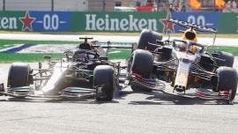 Verstappen y Hamilton se culpan uno al otro por accidente en Monza