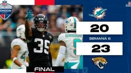 Jaguars rompe racha de 20 derrotas en triunfo sobre Dolphins en Londres