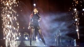 La cantante Aitana durante el concierto ofrecido este martes en el Wizink Center, en Madrid.